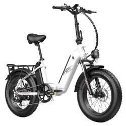 FAFREES FF20 Polar 20*4.0'' Tire Foldable Electric Bike, 48V 500W Motor, Dual 10.4Ah Batteries - White