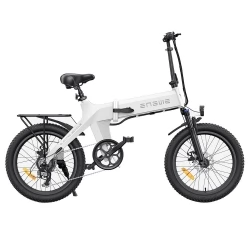 2023 New Version ENGWE C20 Pro 20*3.0'' Fat Tires Foldable Electric Bike, 250W Motor, 36V 15.6Ah Battery, 25Km/h - White