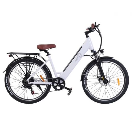 

BEZIOR M3 26*2.1 Inch CST Tires Electric Bike, 48V 500W Motor, 10.4Ah Battery, Max Speed 32km/h - White