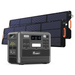 FOSSiBOT F2400 2048 Wh/2400 W tragbare PowerStation (Solargenerator), Schnellladung in 1,5 Stunden – Schwarz