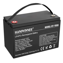 HANIWINNER HD009-10 12.8V 100Ah LiFePO4 Lithium Battery Pack Backup Power, 1280Wh Energy, 2000 Cycles, Built-in BMS