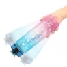 Eleglide GF-1202 32oz motiverende waterfles met tijdmarkering, rietje, bandje - roze en blauw