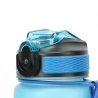 Eleglide GF-1202 - 950ml Wasserflasche mit Motiv & Markierungen, Strohhalm, Riemen - rosa und blau