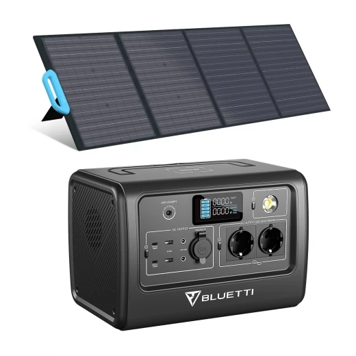 BLUETTI EB70 716WH 1000W LiFePO4 Battery Portable Power Station Solar Generator Bluetti PV200 200W Solar Panel Kit