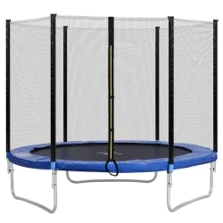 Outdoor Trampoline with Safety Enclosure Net and Padded Poles