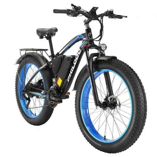 

PHILODO H7 Electric Bike, 26*4.0in Tire, 1000W Motor, 48V 17.5Ah Battery - Blue