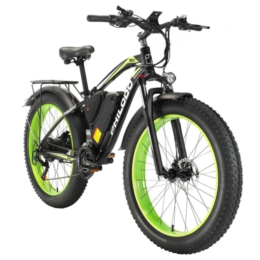 

PHILODO H7 Electric Bike, 26*4.0in Tire, 1000W Motor, 48V 17.5Ah Battery - Green