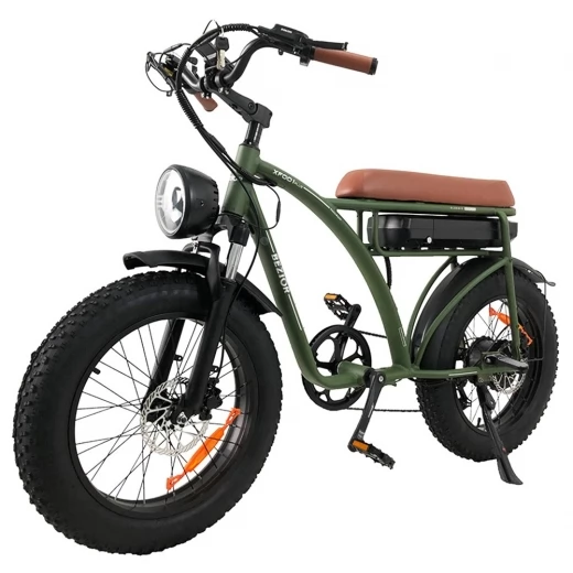 

BEZIOR XF001 Plus Electric Bike, 20*4.0in Tire, 48V 1000W Motor, 45km/h Max Speed, 17.5Ah Battery, 100km Mileage - Army Green