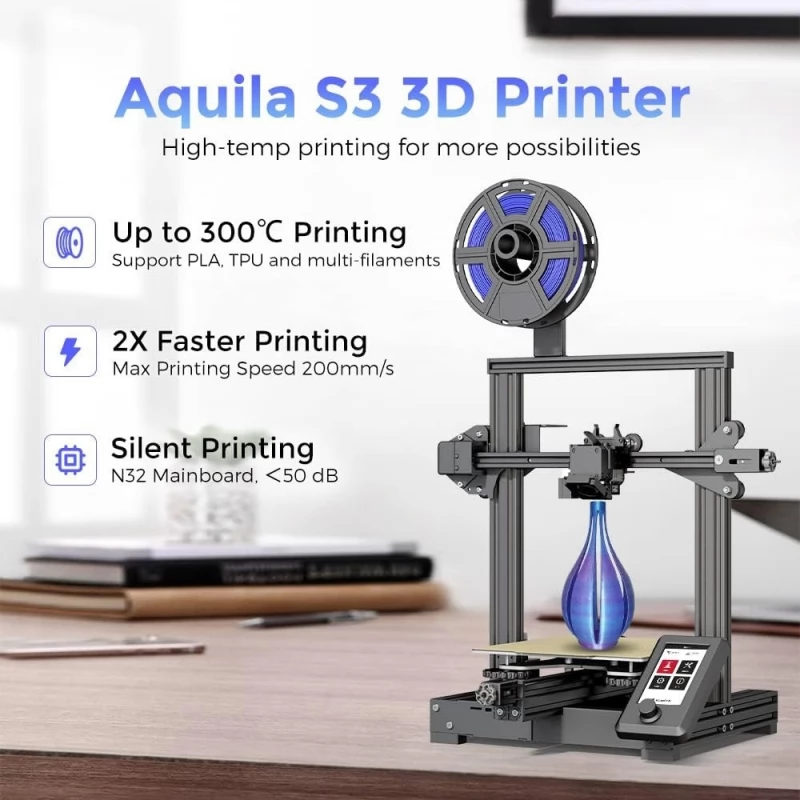 Voxelab Aquila S3 3D Printer, Auto Leveling, Dual-Gear Direct