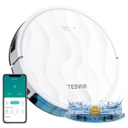 Tesvor M2 Robot Vacuum Cleaner with Mop Function, 6000Pa Suction, Gyroscope Navigation, 600ml Dustbin