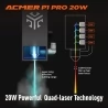 ACMER P1 Pro 20W Laser Engraver Cutter, Air Assist, Fixed Focus, App Connect, 400*390mm