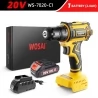 VVOSAI WS-7020-C1 20V Cordless Drill Electric Screwdriver, 3/8 inch Chuck Size, 2 Speed, 50N.m Torque, 2.0Ah Battery