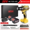 VVOSAI WS-7020-A2P 20V Cordless Drill Electric Screwdriver, 2 Speed, 50N.m Torque, 3.0Ah Battery, with 28pcs Drill Bits