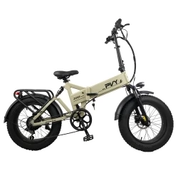 PVY Z20 Plus Foldable off-road Electric Bike, 1000W Motor, 48V 16.5Ah Battery,Triple Suspension System - Khaki