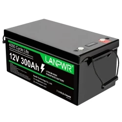 LANPWR 12V 300Ah LiFePO4 Lithium Battery Pack Backup Power, 3840Wh Energy, 4000  Deep Cycles, Built-in 200A BMS