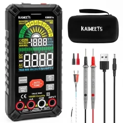 KAIWEETS KM601S Digitales Multimeter 10000 Zählungen True-RMS Messgerät Smart Mode Manueller Modus Taschenlampe - Schwarz