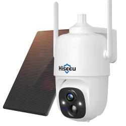 Hiseeu  CQ1 Outdoor Solar -Überwachungskamera mit Solarpanel, 2K PTZ -drahtlose Kamera, Farbnachtsiegel, Cloud -Speicher
