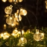 Zonne-stringverlichting, 24mm Waterdichte Fairy Lights, 100 LED Crystal Ball, 8 Modes, 12m Lengte, Warm Licht