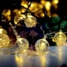 Solar String Lights, 24mm Waterproof Fairy Lights, 100 LED Crystal Ball, 8 Modes, 12m Length, Warm Light
