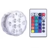 4st RGB onderdompelbare LED-lampjes met afstandsbediening, 10 LED's, 16 kleuren, 4 modi, op batterijen, IP68 waterdicht