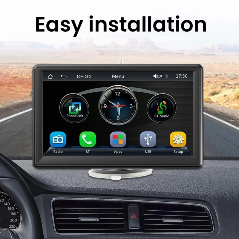 Tragbarer MP5-Player für das Auto, FM-Radio, 7 Touchscreen, mit  Sonnenblende, unterstützt Bluetooth-Musik,Freisprecheinrichtung 