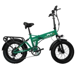 PVY Z20 Plus Foldable off-road Electric Bike, 1000W Motor, 48V 16.5Ah Battery,Triple Suspension System - Green