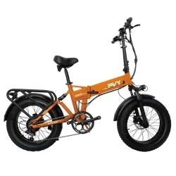 PVY Z20 Plus Foldable off-road Electric Bike, 1000W Motor, 48V 16.5Ah Battery,Triple Suspension System - Orange