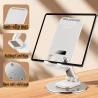 Portable Foldable Phone Stand, 360 Degree Rotation, Height Adjustable, Cell Phone Holder - White