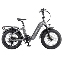 FAFREES F20 Master Electric bike, Carbon Fiber,500W Hub Motor,  48V 22.5Ah Samsung Battery, 20*4.0 Inch Air Tire - Grey