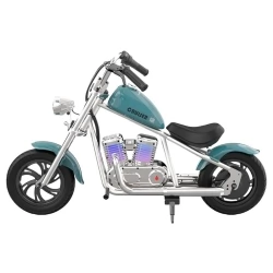 Hyper GOGO Cruiser 12 Plus Electric Motorcycle with App for Kids, 12 x 3" Tires, 160W, 5.2Ah, Bluetooth Speaker - Blue