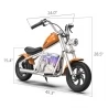 Hyper GOGO Cruiser 12 Plus Electric Motorcycle with App for Kids, 12 x 3" Tires, 160W, 5.2Ah, Bluetooth Speaker - Orange