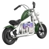 Hyper GOGO Cruiser 12 Plus Electric Motorcycle with App for Kids, 12 x 3" Tires, 160W, 5.2Ah, Bluetooth Speaker - Green