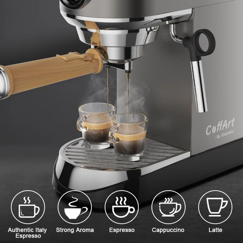 BioloMix CM7008 Semi-Automatic Espresso Coffee Maker with Milk