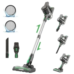 Vactidy V9 Cordless Vacuum Cleaner, 25KPa Suction, 1L Dustbin, 5 Layers Filtration System, One-Button Emptying