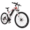Heda TX3.0 27.5in Tires Electric Bike, 500W Rear Brushless Motor, 13Ah Battery, Shimano 21 Speed - White Red
