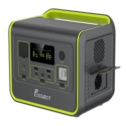 FOSSiBOT F800 Portable Power Station, 512Wh LiFePO4 Solar Generator, 800W AC Output, 200W Max Solar Input, 8 Outlets - Green