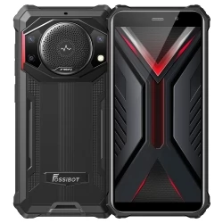 FOSSiBOT F101 Robustes Smartphone, 4 GB 64 GB, AI-Dreifachkamera, 123 dB Lautsprecher, 10600 mAh großer Akku, Android 12 - Rot