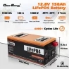 Cloudenergy 12V 150Ah LiFePO4, 1920Wh Energie, 6000 Zyklen, integriertes 100A BMS