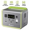 FOSSiBOT F800 Portable Power Station, 512Wh LiFePO4 Solar Generator, 800W AC Output, 200W Max Solar Input, 8 Outlets - Green