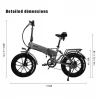 CMACEWHEEL RX20 Foldable Electric Bike, 20*4.0 inch Tire, 750W Motor, 40-45km/h Max Speed, 17Ah Battery - Grey