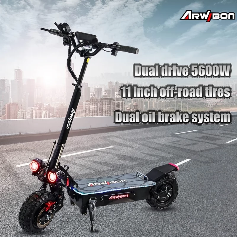 ARWIBON Q06 Pro 11 Zoll Offroad-Reifen Elektroroller, 2800 W Doppelmotor, 75  km/h Höchstgeschwindigkeit, 27 Ah Batterie 