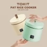 TOKIT TFB014 Mini Rice Cooker, 1.5L, Touch Screen, Non-Stick Ceramic Coated Inner Pot, for 1-3 People - Green