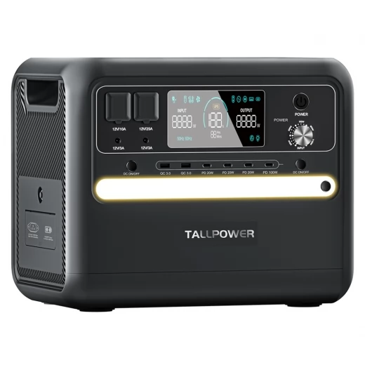 TALLPOWER V2400 Portable Power Station, 2160Wh LiFePo4 Solar Generator, 2400W AC Output, UPS, 13 Outputs
