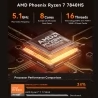 T-bao MN78 Mini PC, AMD Ryzen 7 7840HS Octa-Core 16 Threads Up to 5.1GHz, 32GB 1TB - Black