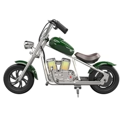 Hyper GOGO Challenger 12 Plus Electric Motorcycle with App for Kids, 12 x 3" Tires, 160W, 5.2Ah, Bluetooth Speaker - Green
