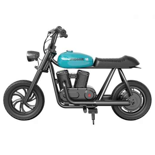 HYPER GOGO Pioneer 12 Electric Chopper Motorcycle for Kids, 21.9V 5.2Ah 160W, 12'x3' Tires, 12KM - Blue