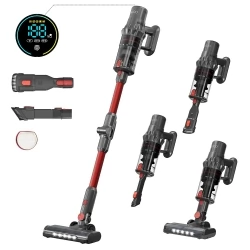 JIGOO C500 Cordless Vacuum Cleaner with 500W Motor, 33KPa Suction, 60min Runtime, 1.2L Dust Cup