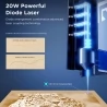ACMER P2 20W lasergraveersnijmachine, 30000mm/min, ultrastille autoluchtondersteuning, iOS Android App-besturing, 420*400mm