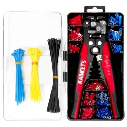 KAIWEETS KWS-302 Multifunctional Wire Stripper Kit, Wire Cutting Terminals Crimping Tool with 260Pcs Terminals