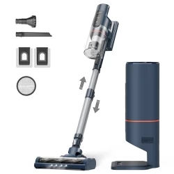 Ultenic FS1 Cordless Vacuum Cleaner with Auto-Empty Station, 30KPa Suction, 450W Motor, Touchscreen - Blue